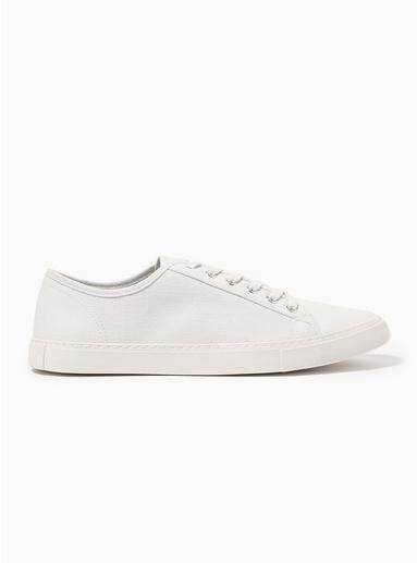 Topman Mens White Canvas Felix Sneakers