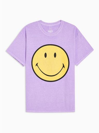 Topman Mens Washed Lilac 'smiley' T-shirt