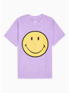 Topman Mens Washed Lilac 'smiley' T-shirt