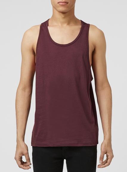 Topman Mens Red Burgundy Slim Fit Vest