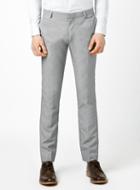 Topman Mens Grey Textured Skinny Fit Suit Pants