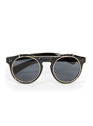 Topman Mens Jeepers Peepers Black Detachable Lens Sunglasses*