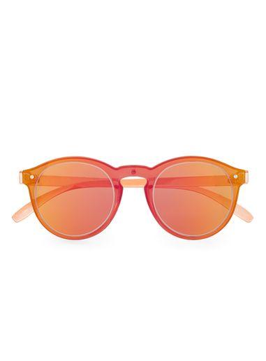 Topman Mens Pink Layover Round Sunglasses