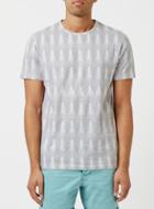 Topman Mens Mid Grey Monochrome Geometric Print T-shirt