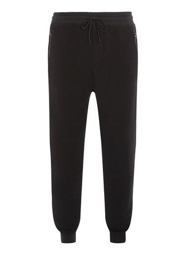 Topman Mens Black Ribbed Front Zip Jogger