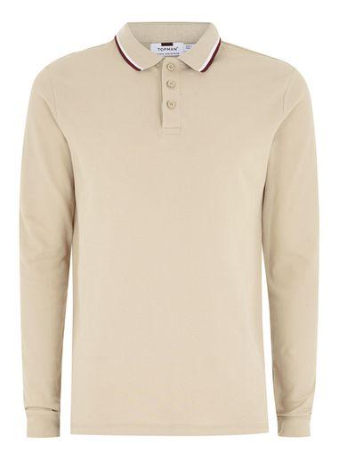 Topman Mens Stone Muscle Fit Polo Shirt