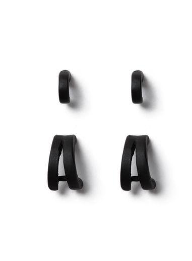 Topman Mens Matte Black Hoop Earrings 2 Pack*