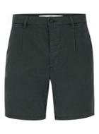 Topman Mens Washed Green Pleated Slim Cotton Shorts