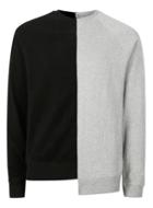 Topman Mens Grey And Black Spliced Sweatshirt