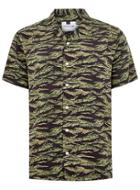 Topman Mens Khaki Camouflage Tiger Short Sleeve Shirt