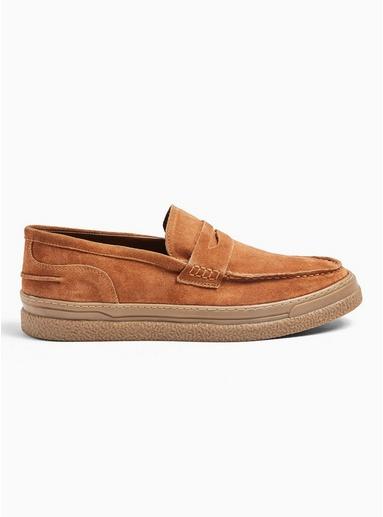 Topman Mens Brown Tan Acton Penny Loafers