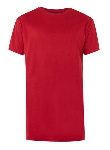 Topman Mens Red Step Hem T-shirt
