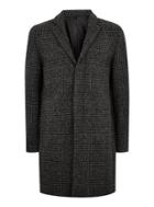 Topman Mens Grey Selected Homme Gray Check Wool Rich Coat