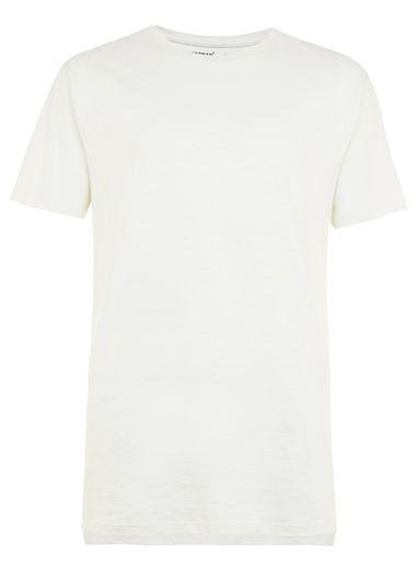 Topman Mens Grey Off White Slub Longline T-shirt