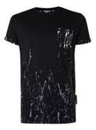 Topman Mens Criminal Damage Black, Grey And White Paint Splat T-shirt*