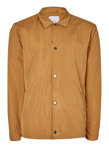 Topman Mens Yellow Ltd Mustard Nylon Mix Coach Jacket