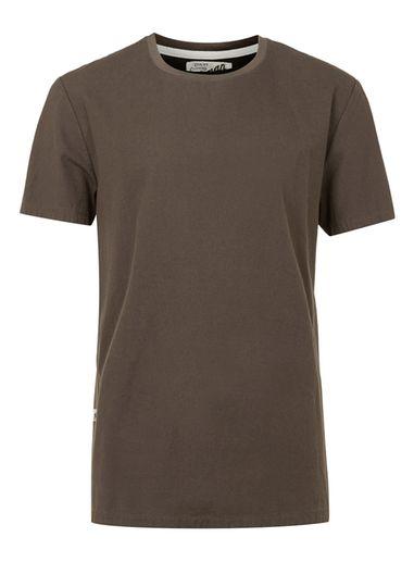 Topman Mens Green Ltd Khaki Woven Jersey T-shirt