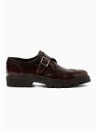 Topman Mens Red Burgundy Kemel Monk Shoes