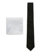 Topman Mens Black Tie And Spotted Pocket Square Pack