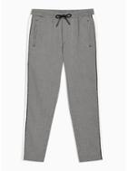Topman Mens Black Check Side Stripe Cropped Joggers