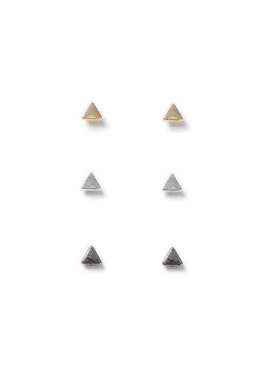 Topman Mens Multi Mini Triangle Earrings 3 Pack*