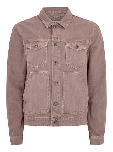 Topman Mens Washed Pink Denim Jacket