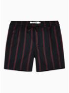 Topman Mens Navy And Red Stripe Pull On Shorts