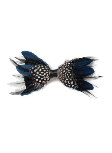 Topman Mens Black Blue Feather Bow Tie*