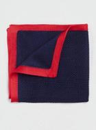 Topman Mens Blue Premium Navy Knit Outline Pocket Square