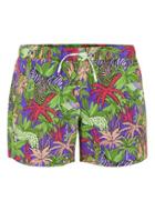 Topman Mens Purple Jungle Print Swim Shorts