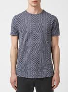 Topman Mens Denim Blue Jacquard Geo Print T-shirt