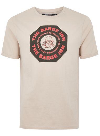 Topman Mens Ecru Topman Design Beige 'barge' T-shirt