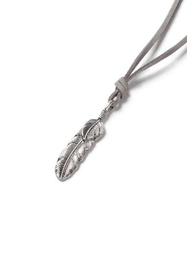 Topman Mens Grey Fabric Feather Necklace*