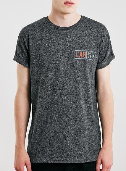 Topman Mens Black Silverlake Print Roller T-shirt
