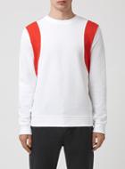 Topman Mens Red And White Wavey Panel Sweatshirt