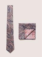 Topman Mens Multi Pink Jacquard Tie And Pocket Square Set