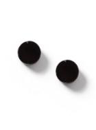 Topman Mens Black Plastic Circle Stud Earrings
