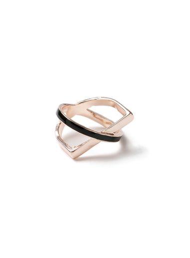 Topman Mens Black Rose Gold Twist Ring*