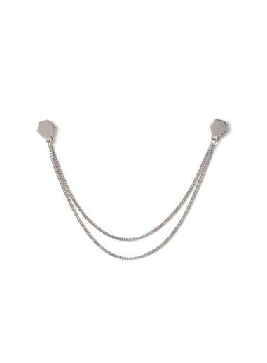 Topman Mens Metallic Silver Look Hexagon Collar Tips*