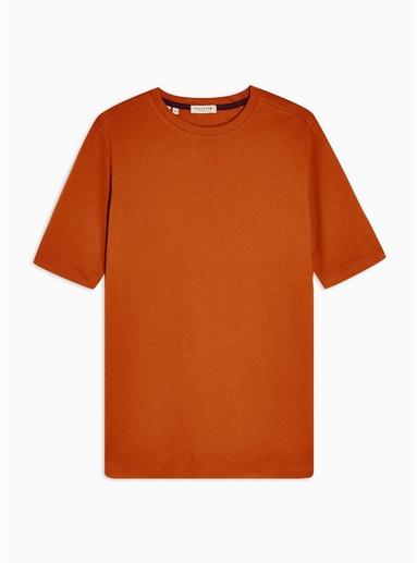 Selected Homme Mens Selected Homme Orange Organic Cotton Brushed T-shirt