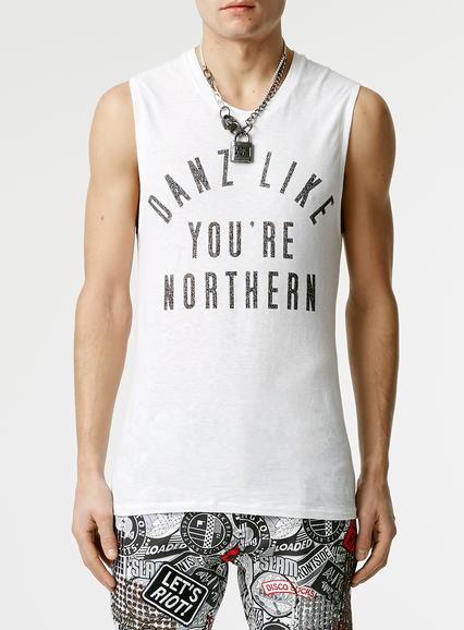 Topman Mens Topman Design White Danz Like You're Northern Tank Top
