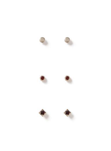 Topman Mens Gold Stud Earrings 3 Pack*