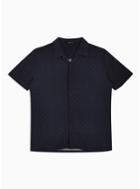 Topman Mens Navy And Burgundy Polka Dot Slim Shirt