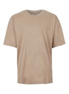 Topman Mens Brown Tan Raw Hem Oversized T-shirt