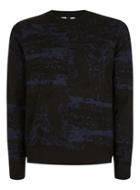Topman Mens Navy Camo Textured Sweater