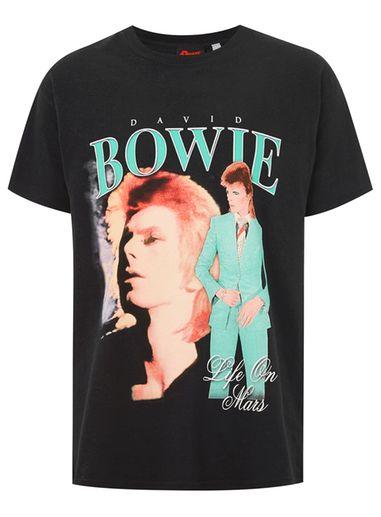 Topman Mens Black David Bowie T-shirt