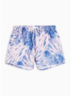 Topman Mens Pink Tie Dye Print Swim Shorts