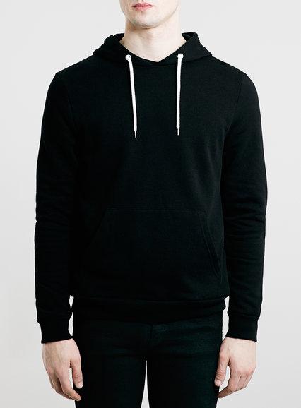 Topman Mens Black Overhead Hoodie