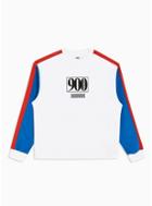 Topman Mens Green Red And White Panel Sweatshirt