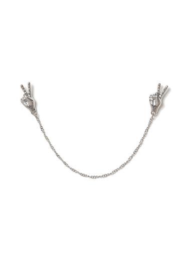 Topman Mens Metallic Peace Hand Collar Tips*